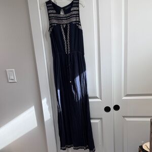 THML Navy and White Patterned Maxi Dress